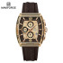 NAVIFORCE NF6101 Silicone Strap Casual Fashion Outdoor Sports Luminous Chronograph Dial Quartz Watch For Men - RoseGold & Chocolate